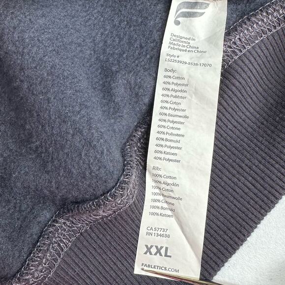 FABLETICS Grey Purple Leapord Forever Fleece 1/2 Zip Sweatshirt Women's Size XXL - Picture 13 of 15